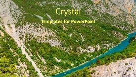  Presentation with river journey - Cool new slides with magnificent french alps the river verdon flows along the bottom of the canyon a fascinating journey through the mountain provence concept of active ecological and extreme tourism backdrop and a tawny brown colored foreground