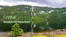  Presentation with cold water - Slide deck with magnificent-giant-langfossen-waterfall background and a  colored foreground