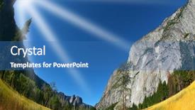  Presentation with yosemite - Presentation theme having magnificent glade with a yellow grass in valley yosemite park photographed by an lens fish eye background and a teal colored foreground