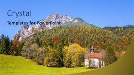  Presentation with golden yellow - PPT theme consisting of magnificent-golden-autumn background and a light blue colored foreground