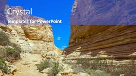  Presentation with ravine - Amazing theme having magnificent-gorge-ein-avdat backdrop and a cobalt blue colored foreground