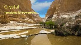  Presentation with tourism - Slides enhanced with magnificent-gorge-ein-avdat background and a tawny brown colored foreground