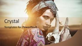  Presentation with fortune teller - PPT theme featuring magnificent gypsy fortune teller background and a coral colored foreground