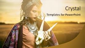  Presentation with fortune teller - Cool new PPT layouts with magnificent gypsy fortune teller backdrop and a lemonade colored foreground