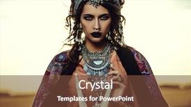  Presentation with fortune teller - Cool new presentation theme with magnificent gypsy fortune teller backdrop and a tawny brown colored foreground