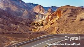  Presentation with highway - Cool new PPT theme with magnificent-highway-runs-through backdrop and a tawny brown colored foreground