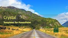  Presentation with highway - Presentation theme enhanced with magnificent-historic-highway-connects background and a tawny brown colored foreground