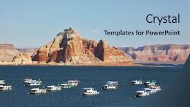  Presentation with power boats - Amazing presentation theme having magnificent lake powell at sunset backdrop and a  colored foreground