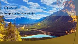  Presentation with river valley - Slide set consisting of magnificent-landscape-in-the-valley background and a light blue colored foreground