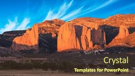 Presentation with magical - Presentation theme having magnificent-mallos-de-riglos-cliffs background and a  colored foreground
