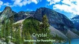  Presentation with mountain lake - PPT theme consisting of magnificent-mountain-lake-moraine-canadian background and a  colored foreground