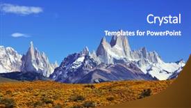  Presentation with mountain - Amazing slide deck having magnificent-mountain-range-mount-fitzroy backdrop and a cobalt blue colored foreground