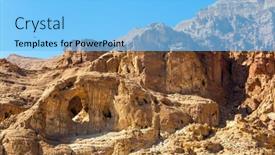  Presentation with multi - Colorful PPT theme enhanced with magnificent-multi-colored-rocks-arch backdrop and a light blue colored foreground