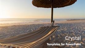  Presentation with umbrella - PPT theme enhanced with magnificent-of-a-hammock background and a tawny brown colored foreground