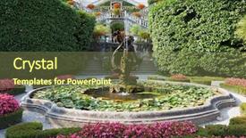  Presentation with beds - PPT theme featuring magnificent park with fountains statues flower beds lake como villa carlotta background and a tawny brown colored foreground