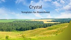  Presentation with pasture - Presentation theme having magnificent pasture landscape and bright background and a light blue colored foreground