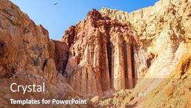  Presentation with volcanic rocks - Colorful PPT theme enhanced with magnificent-pillars-of-amram-israel backdrop and a tawny brown colored foreground