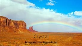  Presentation with sky rainbow - Slides consisting of magnificent-rainbow-across-the-sky background and a gold colored foreground