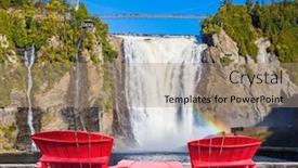  Presentation with cultural - Presentation enhanced with magnificent-rainbow-plays-in-falls background and a coral colored foreground
