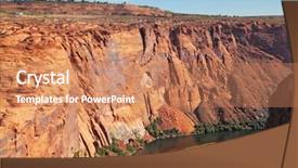  Presentation with stream - Audience pleasing presentation theme consisting of magnificent river colorado a cool stream between mountains of red sandstone backdrop and a coral colored foreground