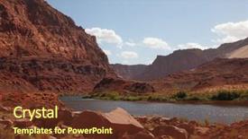  Presentation with stream - Beautiful theme featuring magnificent river colorado a cool stream between mountains of red sandstone backdrop and a tawny brown colored foreground