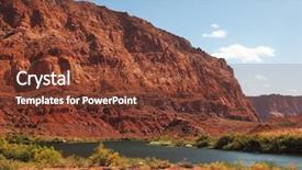  Presentation with stream - Beautiful theme featuring magnificent river colorado a cool stream between mountains of red sandstone backdrop and a tawny brown colored foreground