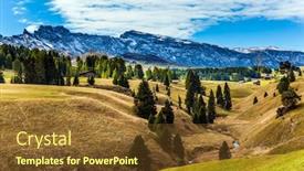  Presentation with tourism hiking - Theme consisting of magnificent-rocky-ridge-borders background and a tawny brown colored foreground