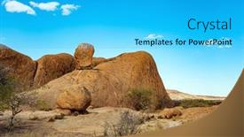  Presentation with stone - Presentation theme having magnificent-stone-red-orange-remains background and a cyan colored foreground