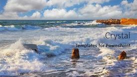  Presentation with mediterranean - Slides featuring tide oceanic stormy ocean - magnificent storm in the mediterranean background and a seafoam green colored foreground