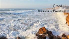  Presentation with crash - Beautiful slide set featuring big old wall lined with beautiful gray marble with beautiful colorful streaks backdrop and a light gray colored foreground