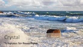  Presentation with sea sun - PPT layouts having magnificent storm on mediterranean sea sea foam shines on the sun new quay in tel aviv a sunset spring background and a lemonade colored foreground