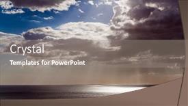  Presentation with pacific island - Presentation theme consisting of magnificent-thunderclouds-over-the-pacific background and a gray colored foreground