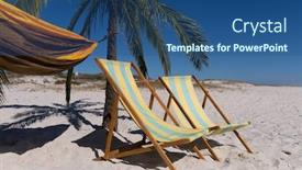  Presentation with palm tree - Slide set with magnificent-view-of-a-beach background and a ocean colored foreground