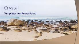  Presentation with calm sea - Audience pleasing PPT layouts consisting of magnificent-view-of-a-calm backdrop and a sky blue colored foreground