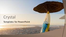  Presentation with sunny sky - Cool new slide deck with magnificent-view-of-two-surfboards backdrop and a lemonade colored foreground