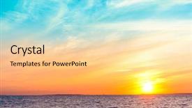  Presentation with water - Beautiful PPT theme featuring magnificent view sunset over water backdrop and a blonde colored foreground