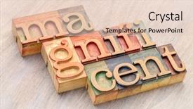  Presentation with wood - Beautiful theme featuring magnificent word abstract in letterpress backdrop and a  colored foreground