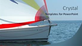  Presentation with sail - Colorful PPT theme enhanced with magnificent-yacht-with-a-colour backdrop and a light blue colored foreground