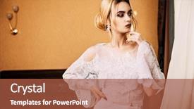  Presentation with wedding white - Audience pleasing slide deck consisting of magnificent young woman posing backdrop and a red colored foreground