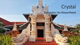  Presentation with thai temple - Amazing presentation having magnificently-decorated-entrance backdrop and a light blue colored foreground