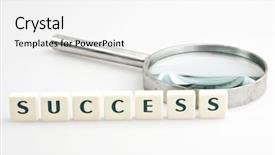 Presentation with solution success hard work pencil - Colorful slide deck enhanced with magnifier free - success word and magnifying glass backdrop and a  colored foreground