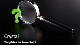  Presentation with magnifying glass - Amazing presentation theme having magnifier glass and question mark backdrop and a black colored foreground