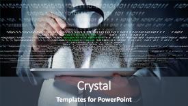  Presentation with binary - Amazing presentation theme having neatly arranged set of markers different colors backdrop and a light gray colored foreground.