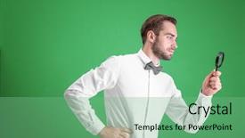  Presentation with investigation - Slides having magnifier on color background background and a  colored foreground