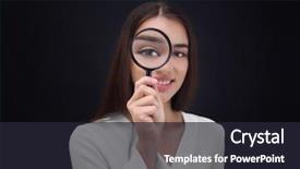  Presentation with dark - Slide deck enhanced with magnifier on dark background background and a  colored foreground