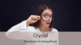  Presentation with investigation - Presentation design consisting of magnifier on dark background background and a  colored foreground