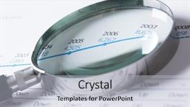  Presentation with data analytics - Slide set enhanced with magnifing glass and documents with analytics data lying on table background and a lemonade colored foreground