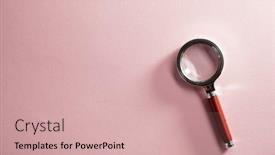  Presentation with magnifying glass - PPT theme enhanced with magnifying-glass-against-pink-background background and a soft green colored foreground
