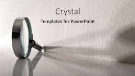  Presentation with magnifying glass - Presentation design having magnifying-glass-against-white-wall background and a light gray colored foreground