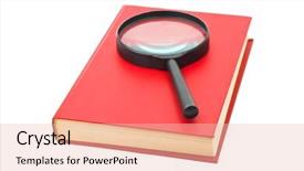  Presentation with magnifying glass - Beautiful theme featuring magnifying glass and book isolated backdrop and a lemonade colored foreground